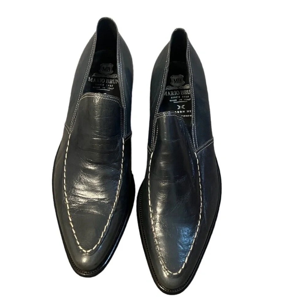 NWOB MARIO BRUNI Grayish Blue DRESS SHOE MENS US SIZE 11.5 EUR 45